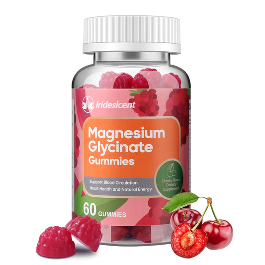 Magnesium Glycinate Gummies 400mg - Sugar Free Supplement for All - 60 Cherry gummies